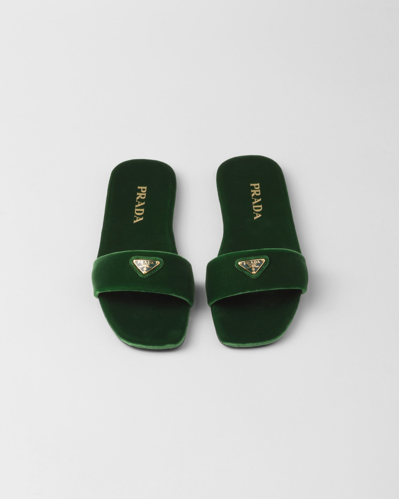 Flat velvet slides 3