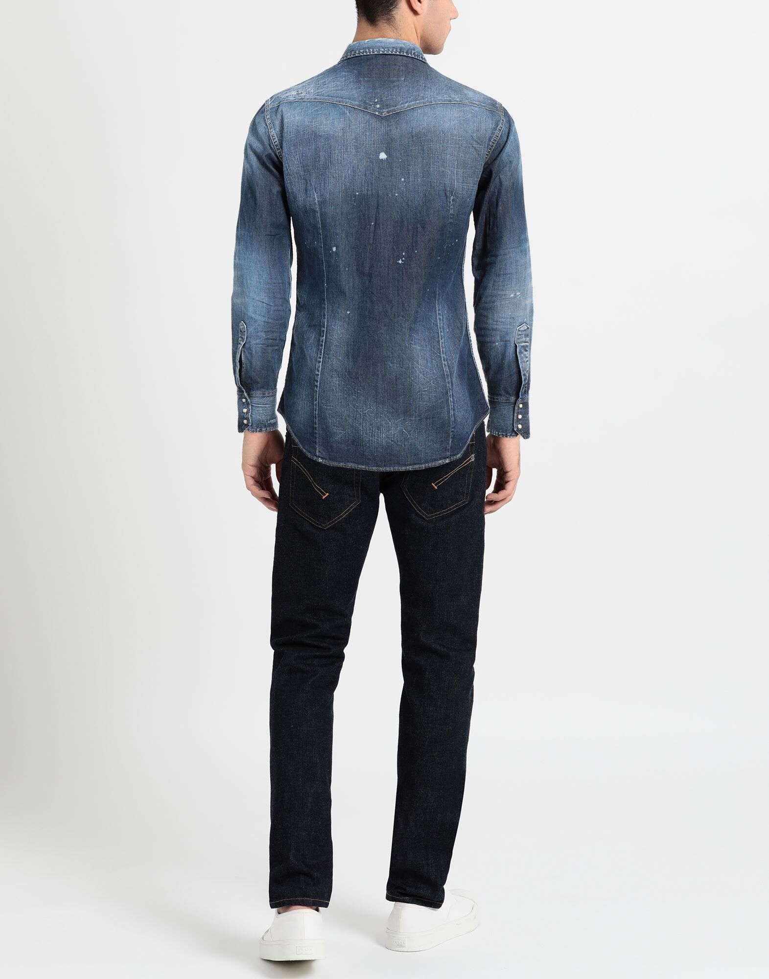 Blue Men's Denim Shirt - 3