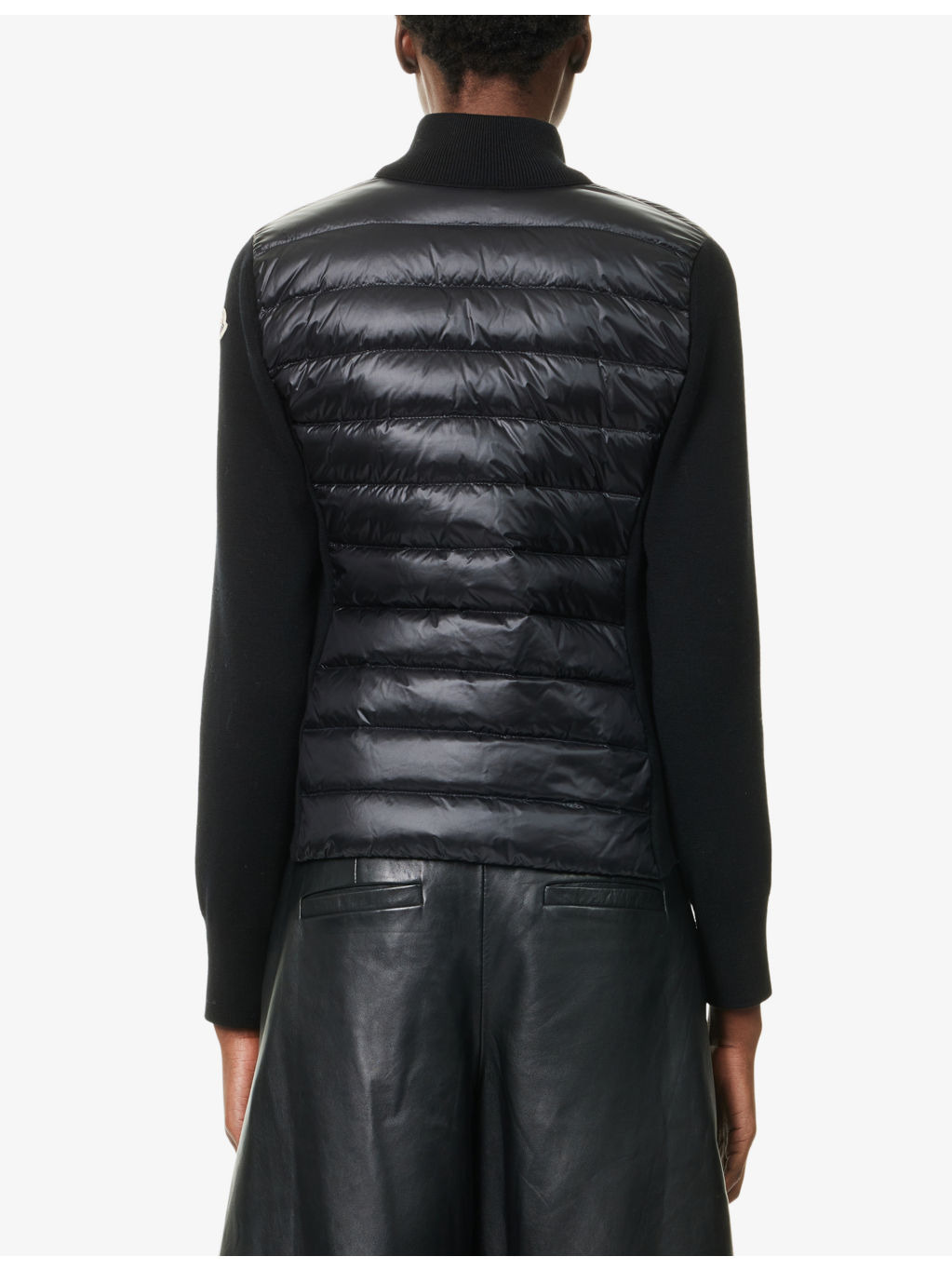 Hybrid Logo-Badge Nylon and Wool Cardigan - 4