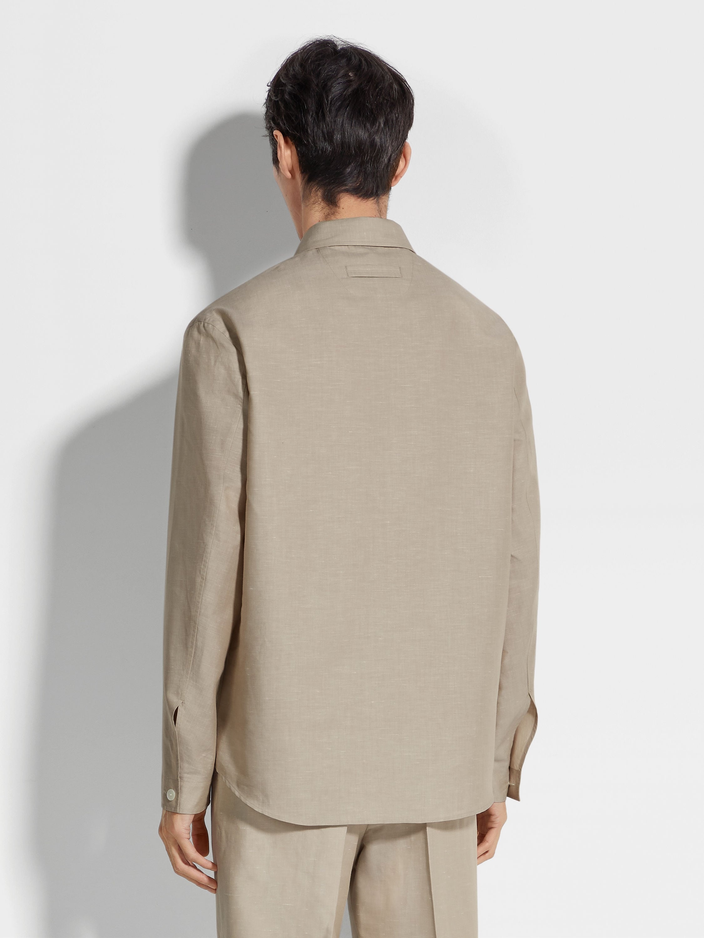 CROSSOVER BLEND COTTON LINEN AND SILK POLO SHIRT - 5