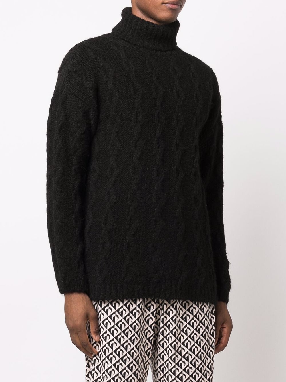 roll neck cable knit jumper - 3