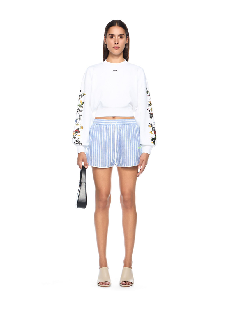 Off-White Arrow Flowers Crop Crew Logo Sweatshirt outlook