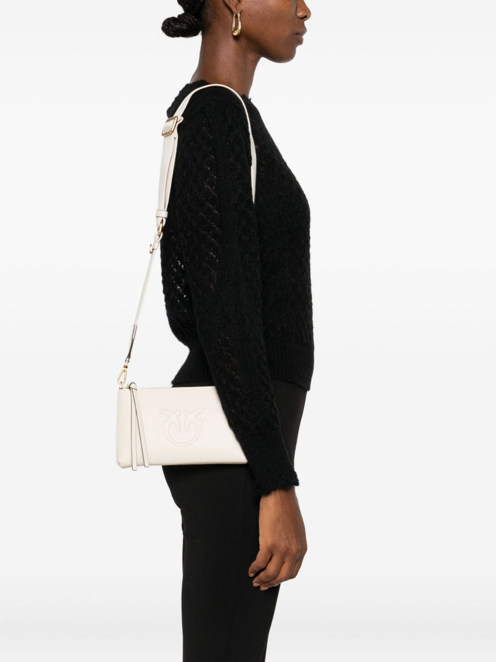embossed-logo leather cross-body bag - 2