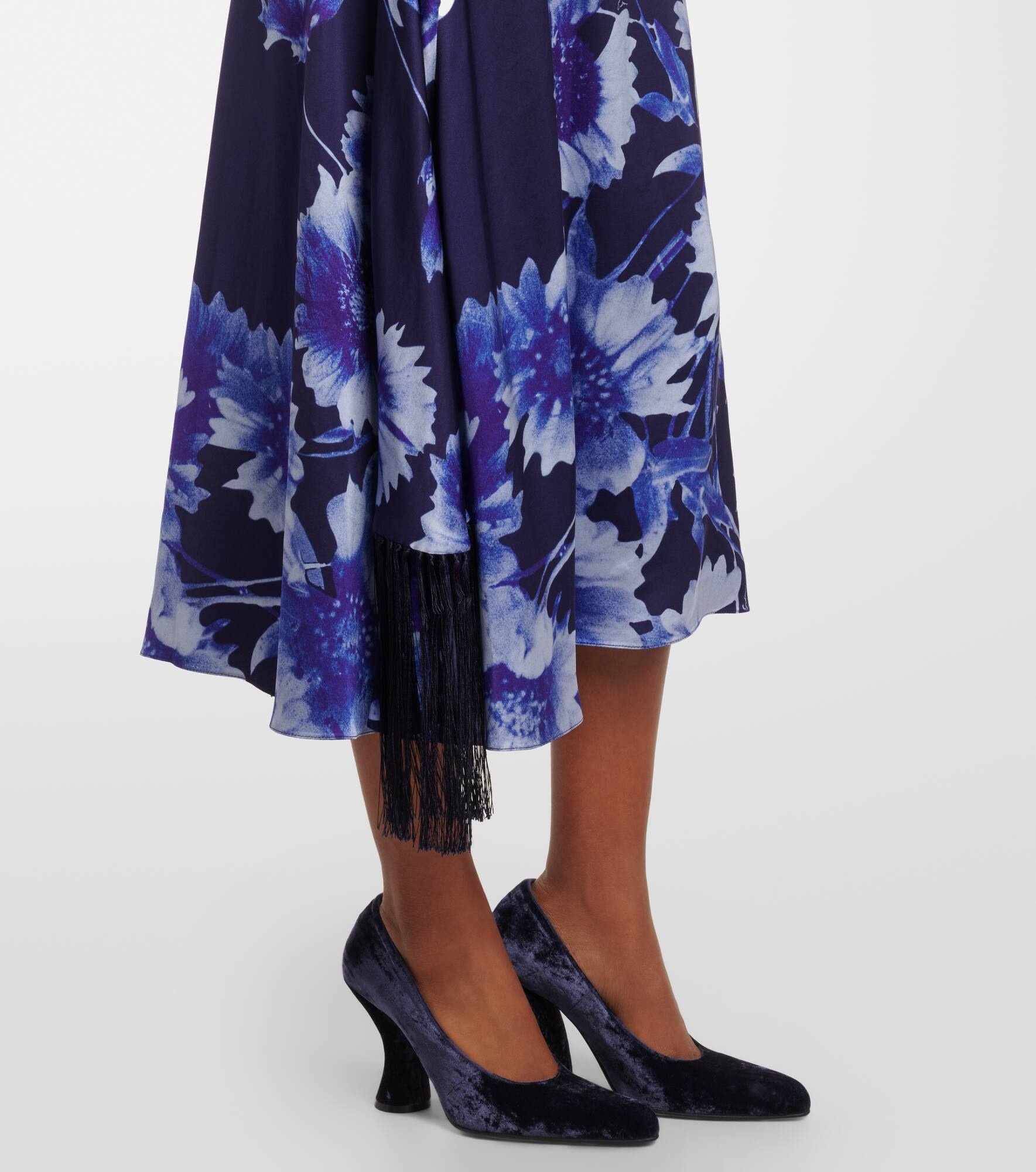 Draped floral cocktail dress - 5