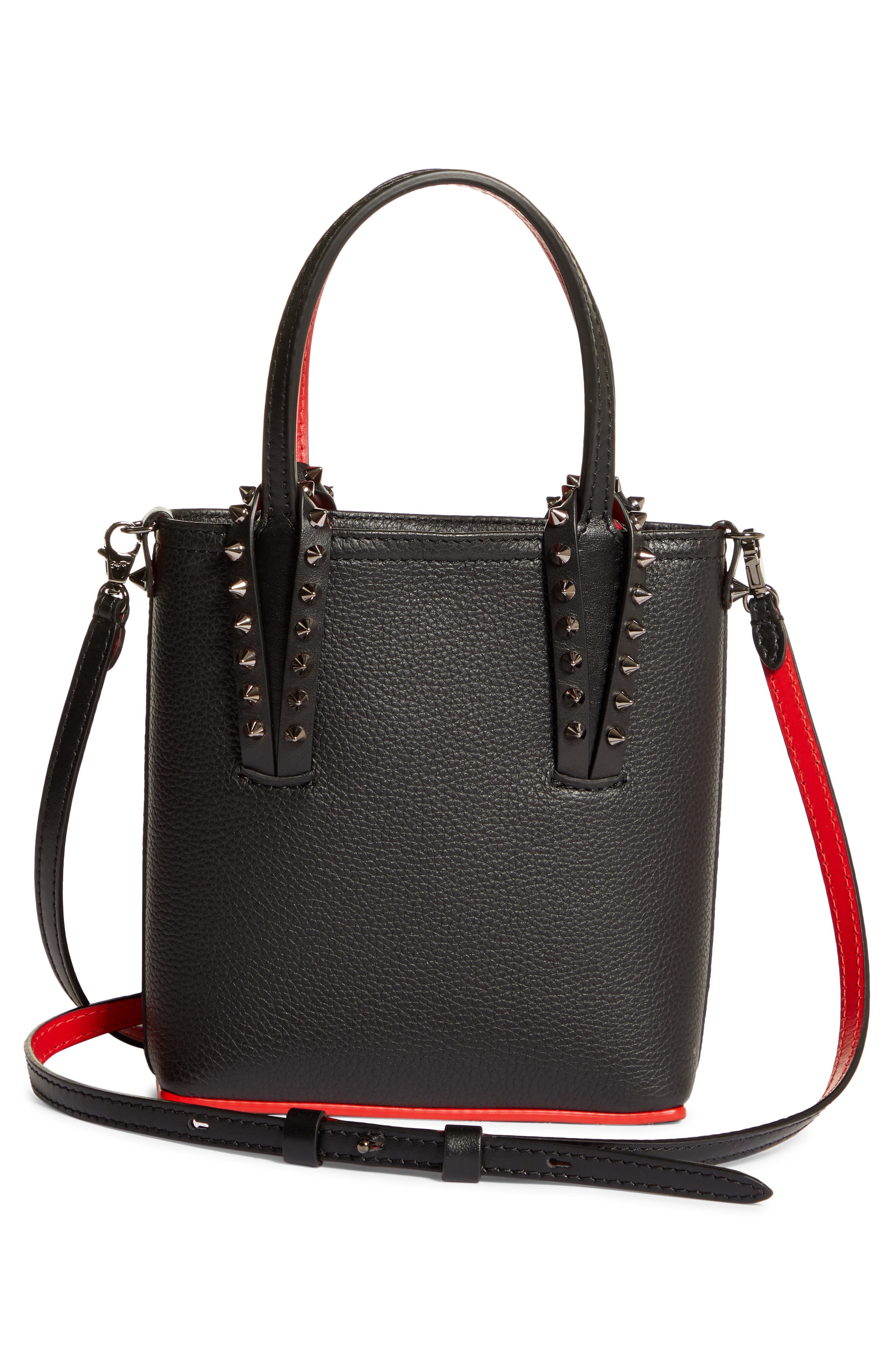 Christian Louboutin Mini Cabata Leather Tote in Black/Black at Nordstrom - 4