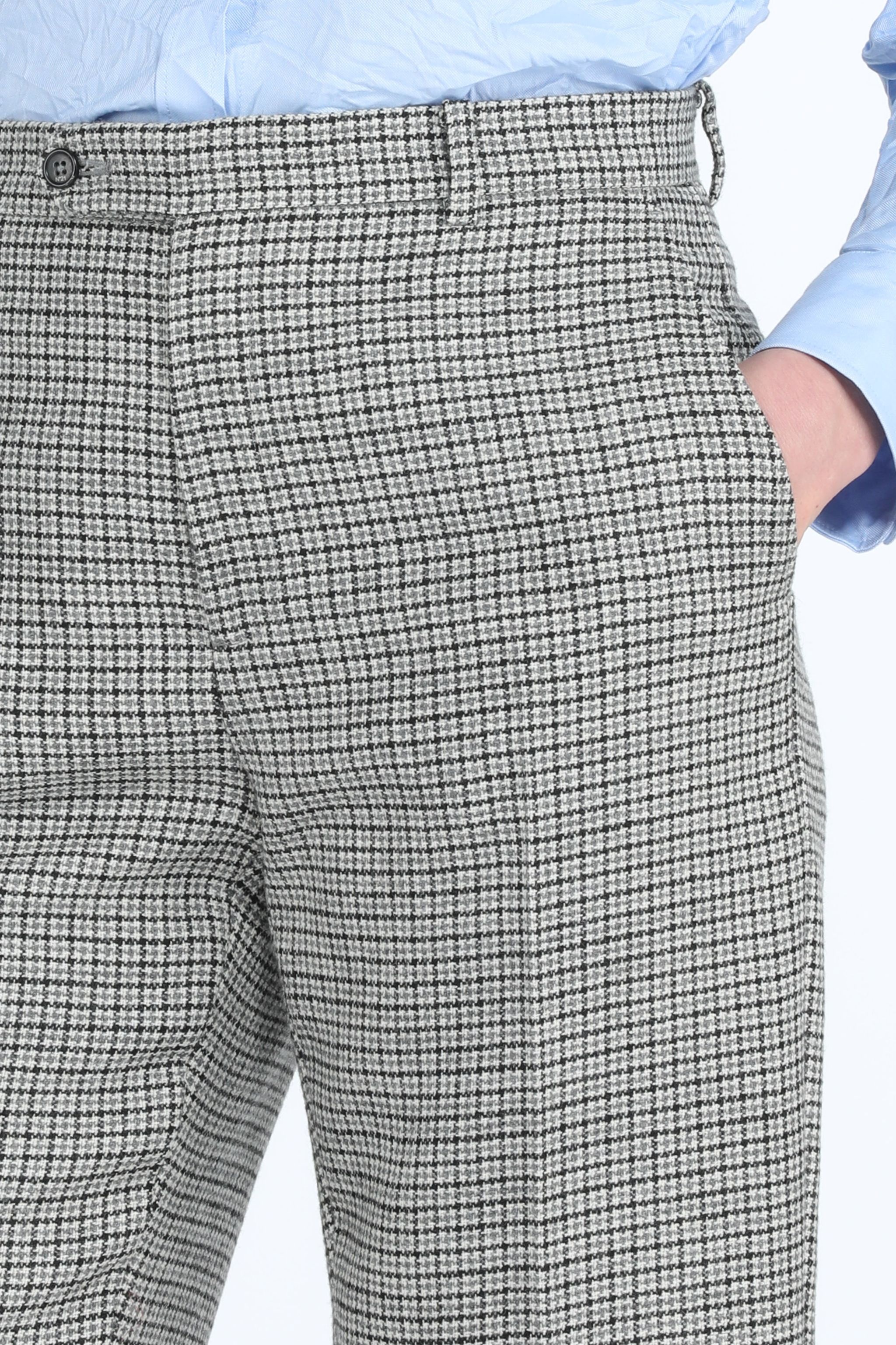 CHECKED STRAIGHT-LEG TROUSERS - 5