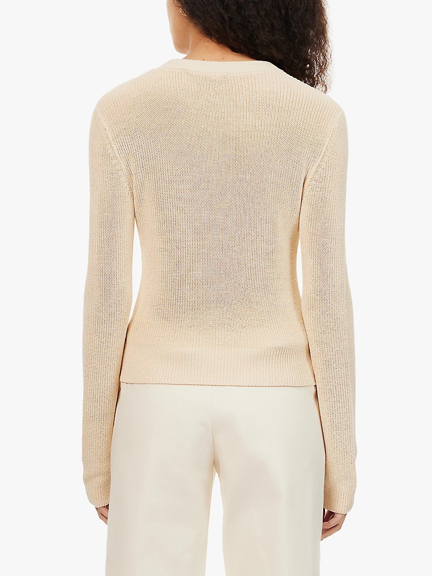 Long-sleeved ribbed cotton-blend jumper - 4