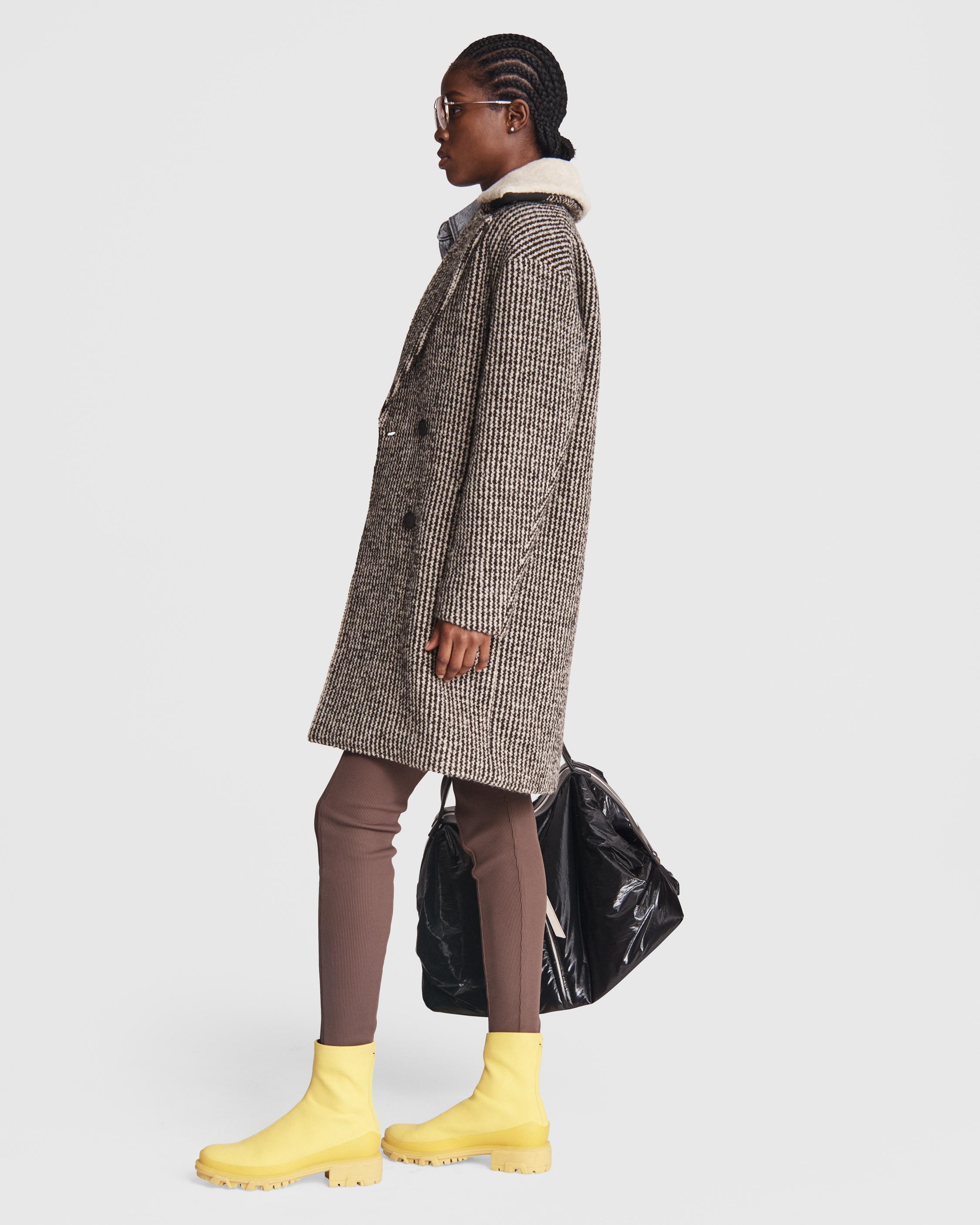 Mina Wool Cocoon Plaid Coat - 4
