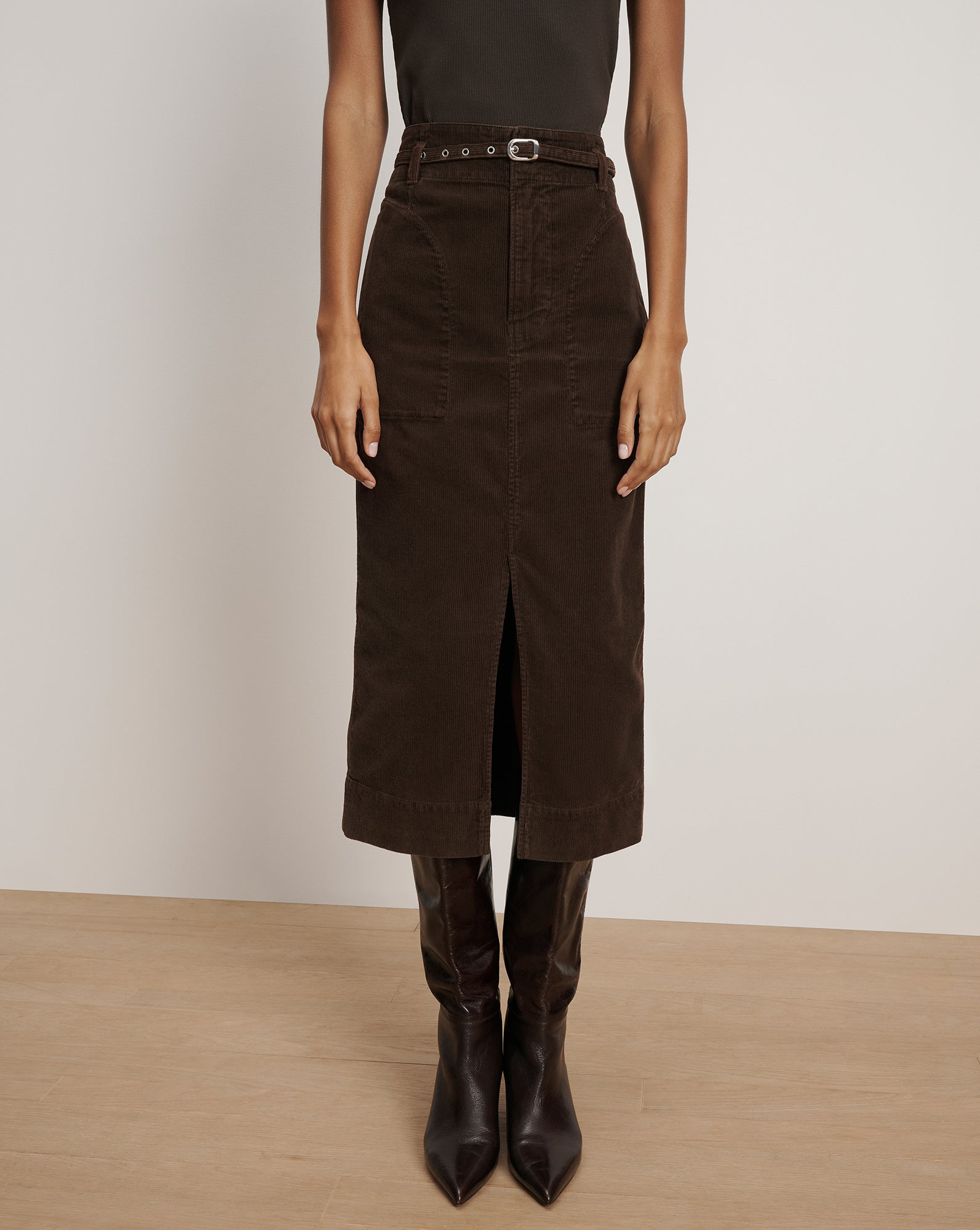 PAVANA CORDUROY MIDI SKIRT - 3