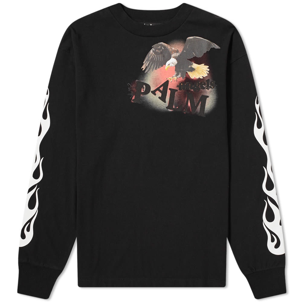 Palm Angels Long Sleeve Flame Eagle Tee - 1