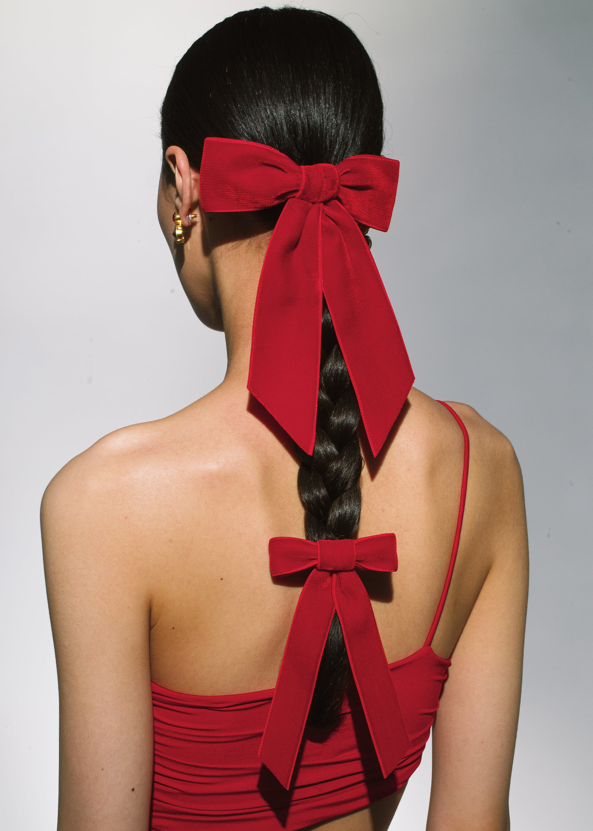 Velvet Bow Barrette - 2