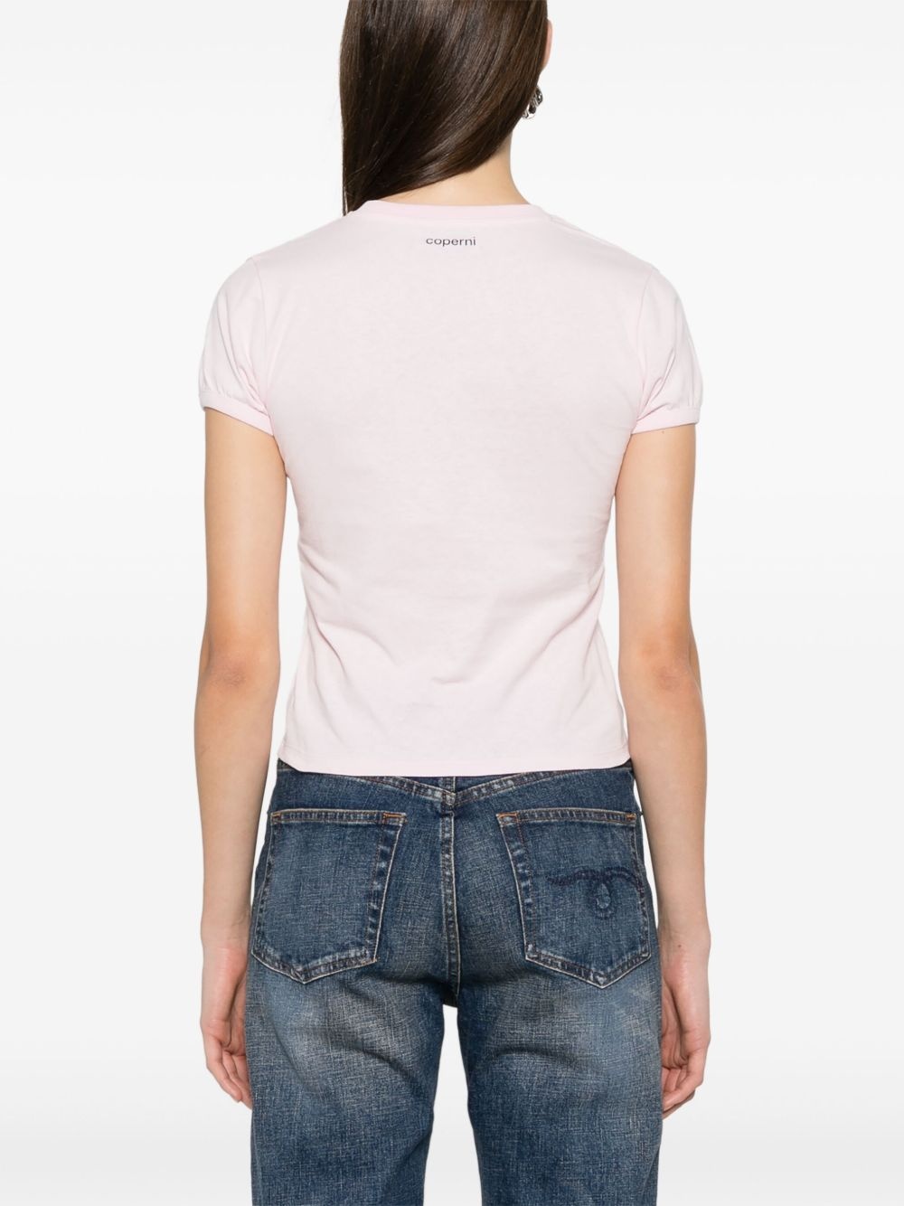 gathered heart-motif T-shirt - 4
