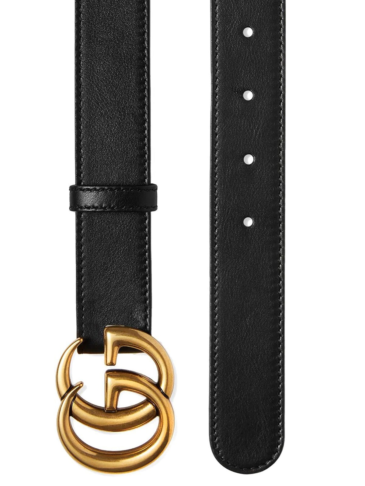 LEATHER BELT WITH DOUBLE G BUCKLE - 2