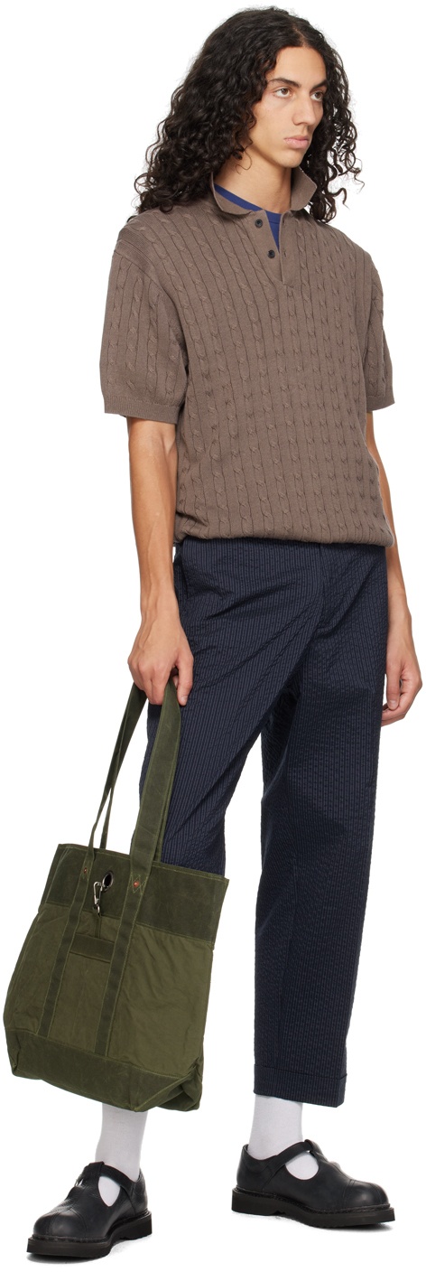 Brown Cable Knit Polo - 8