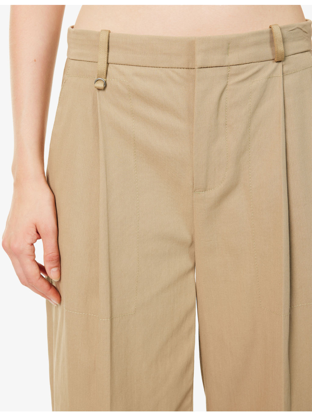 Pleated Straight-Leg Stretch-Cotton Trousers - 5