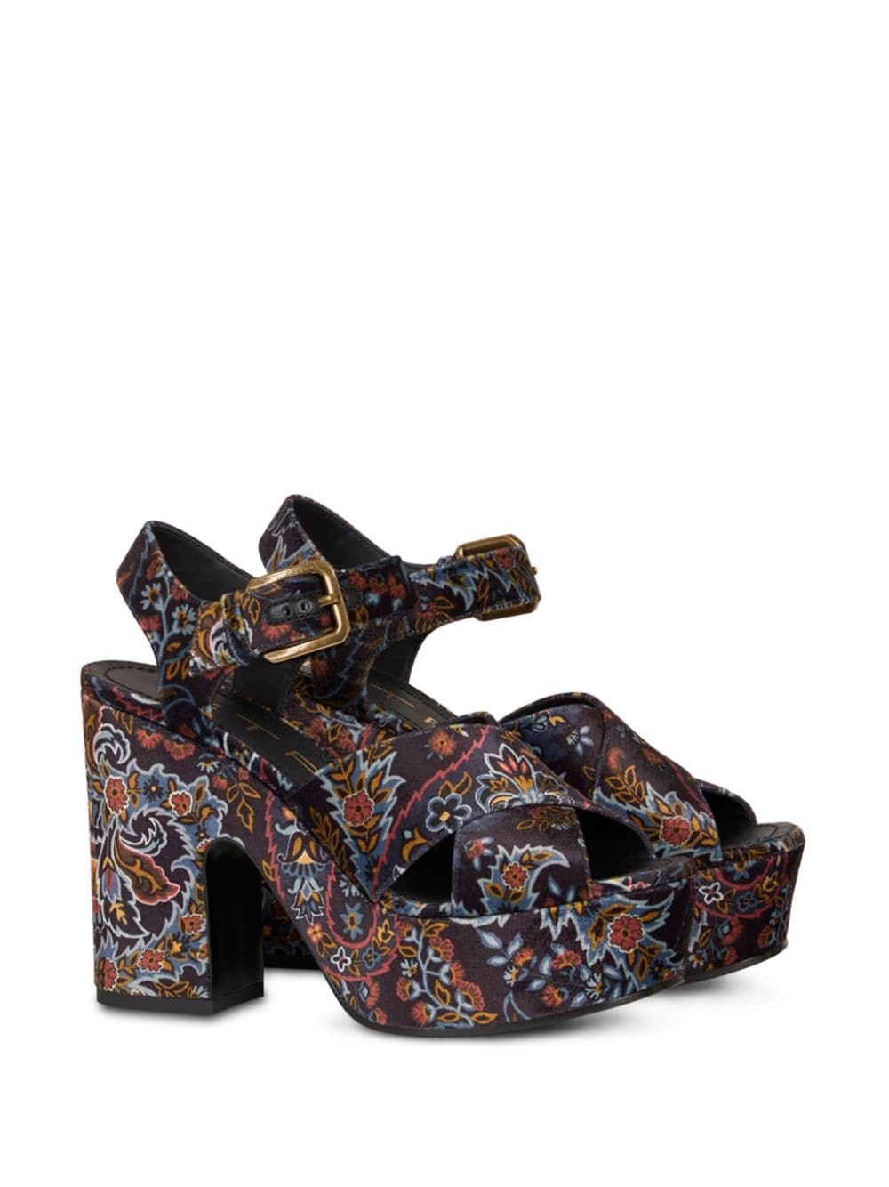 paisley-print leather sandals - 2