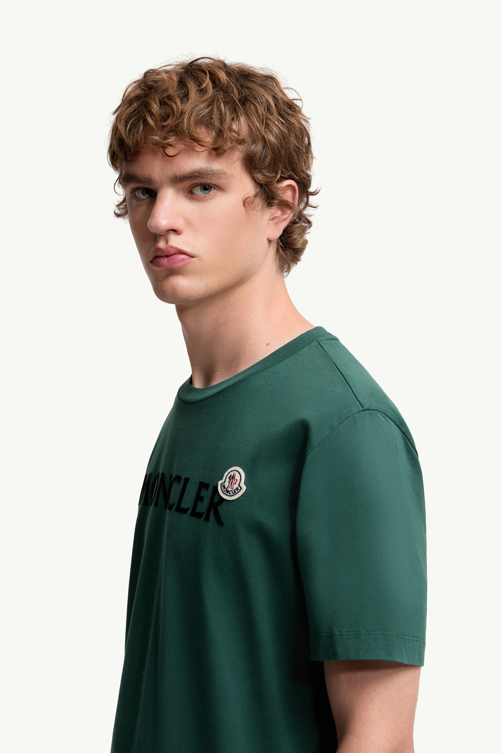 Flocked Logo Cotton T-Shirt - 4