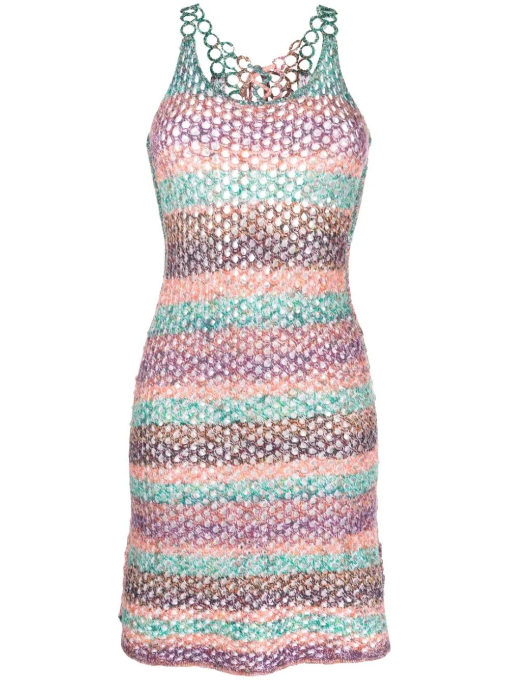 crochet-knit wool minidress - 1