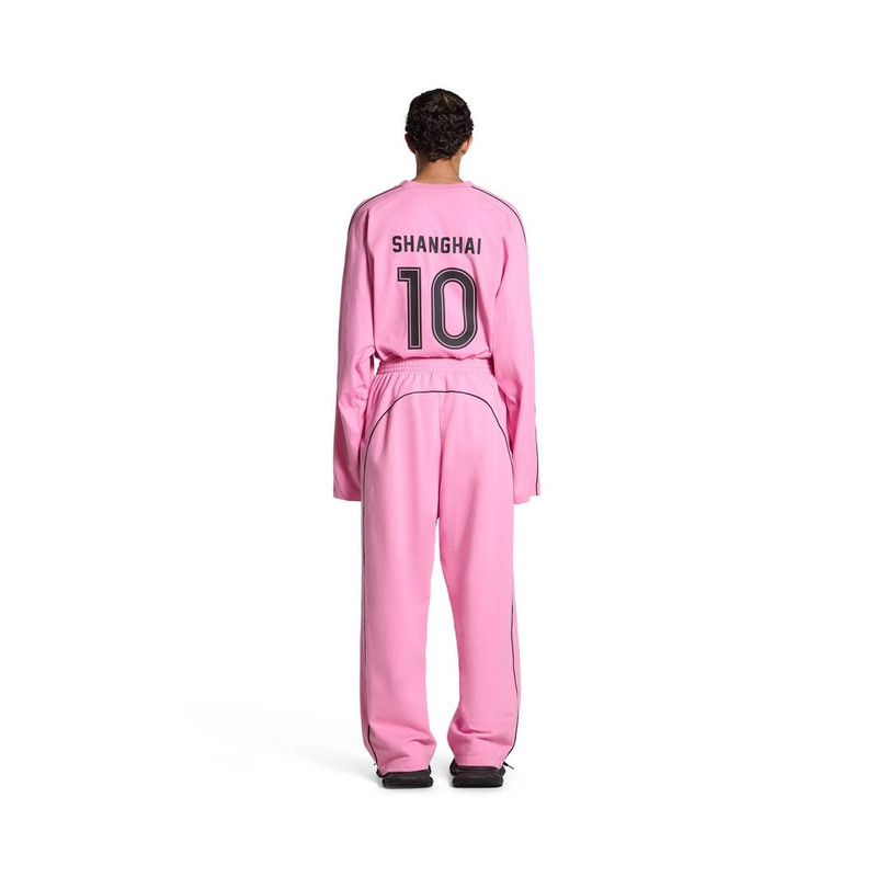 Men's Soccer Baggy Sweatpants in Pink/black 4