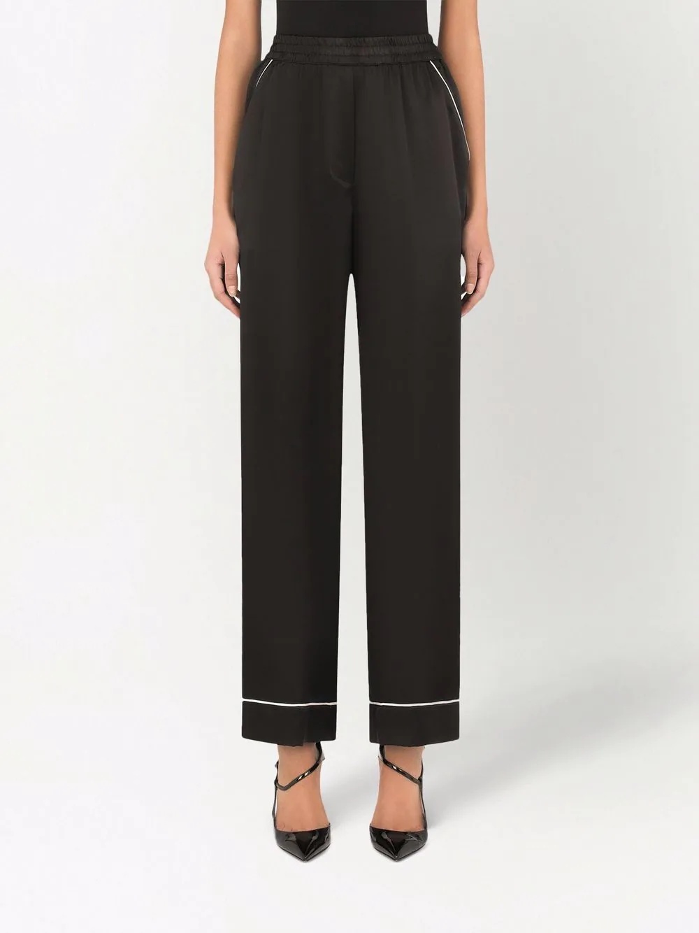 high-waisted pyjama-style trousers - 3