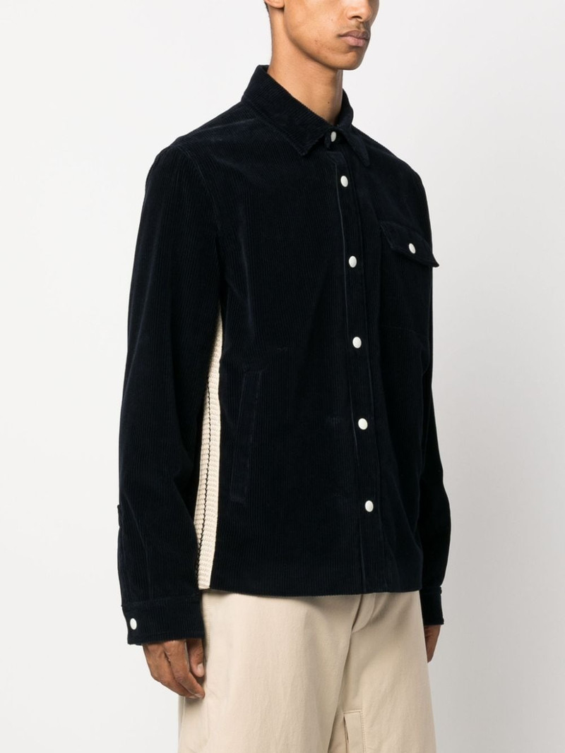 crochet-stripe corduroy shirt jacket 3