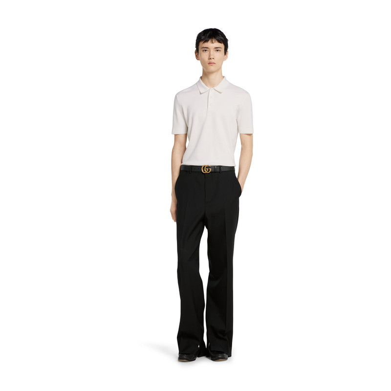 GUCCI Knit wool polo shirt with Web outlook