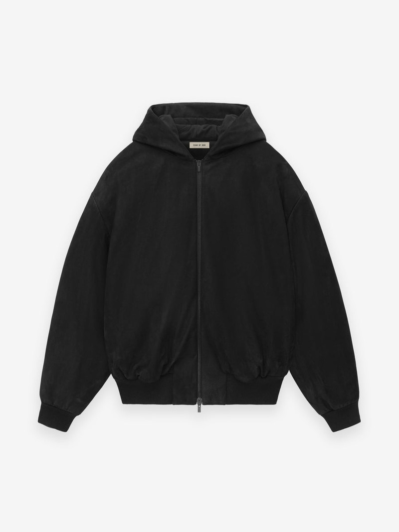 Leather Hooded Bomber 1
