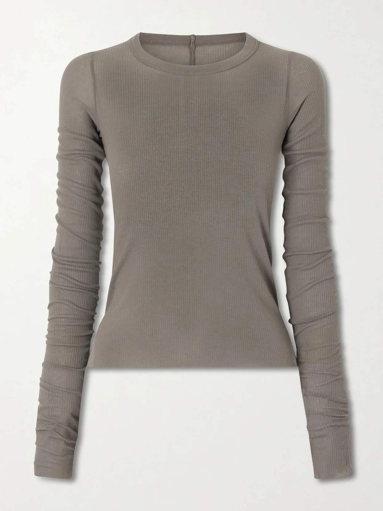 Frayed Ribbed Jersey T-shirt - 1