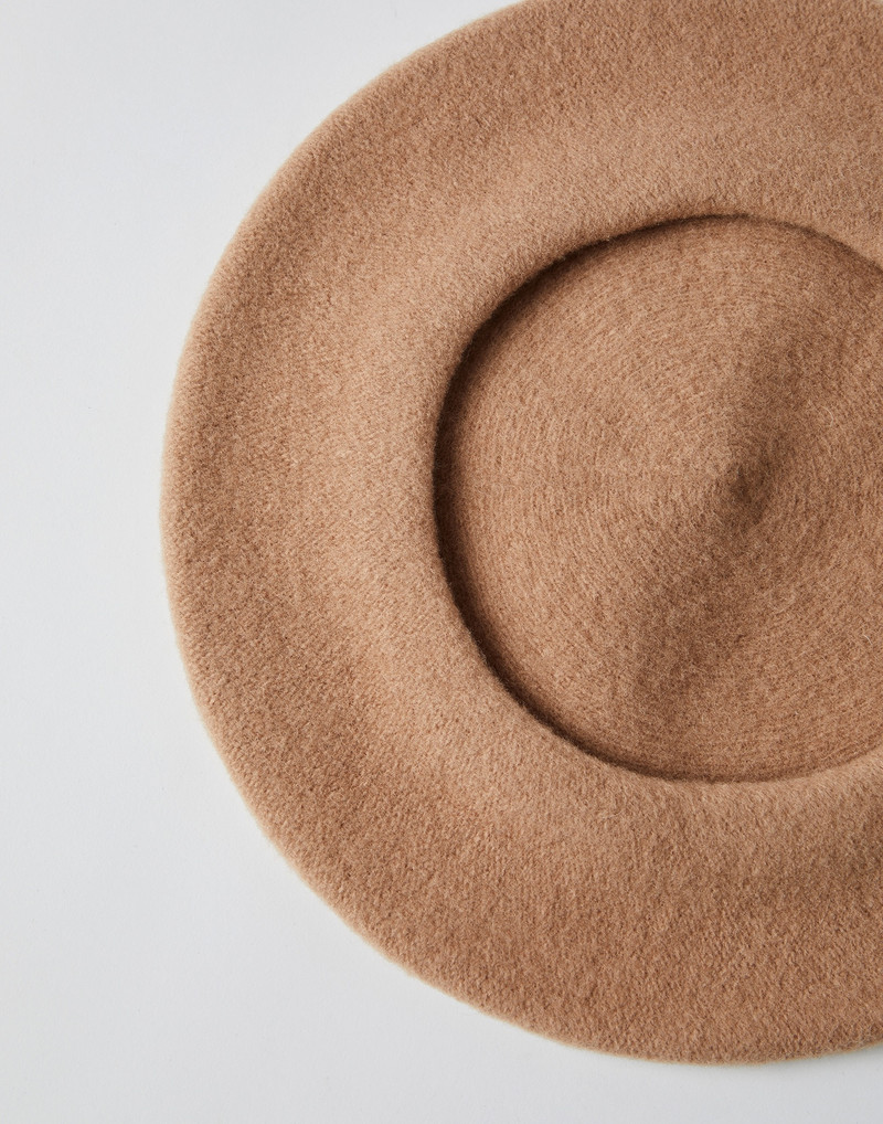 Brunello Cucinelli Wool beret with Precious detail outlook