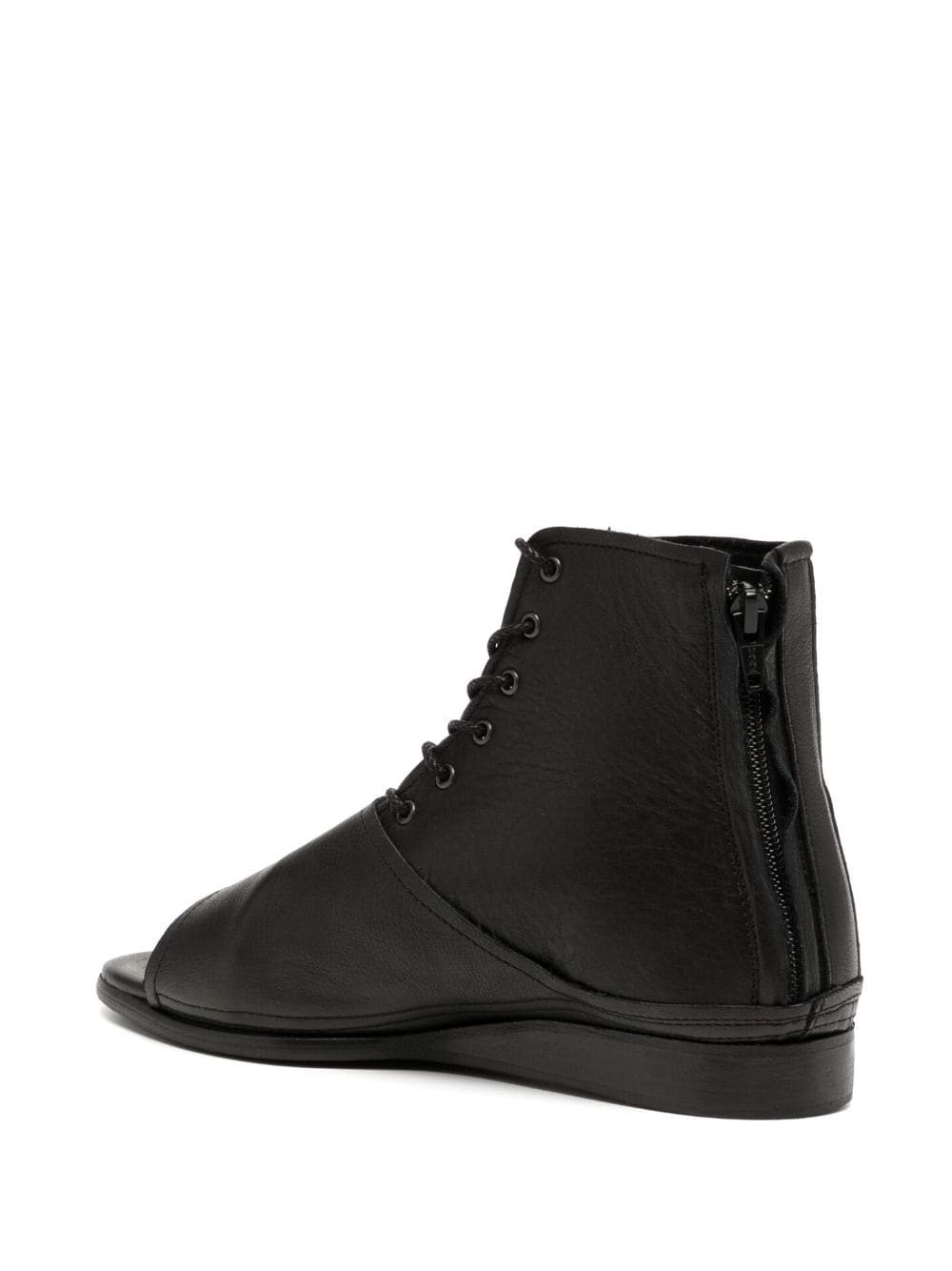 open-toe leather boots - 3