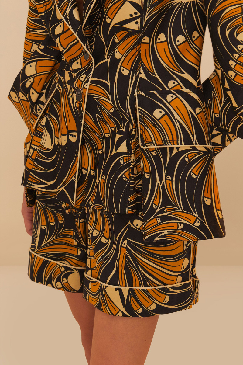 Black Toucans Spirals Blazer 5