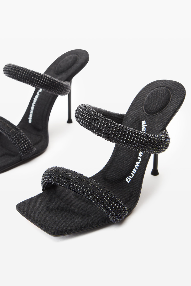 julie 105mm denim crystal hotfix tubular sandal 2