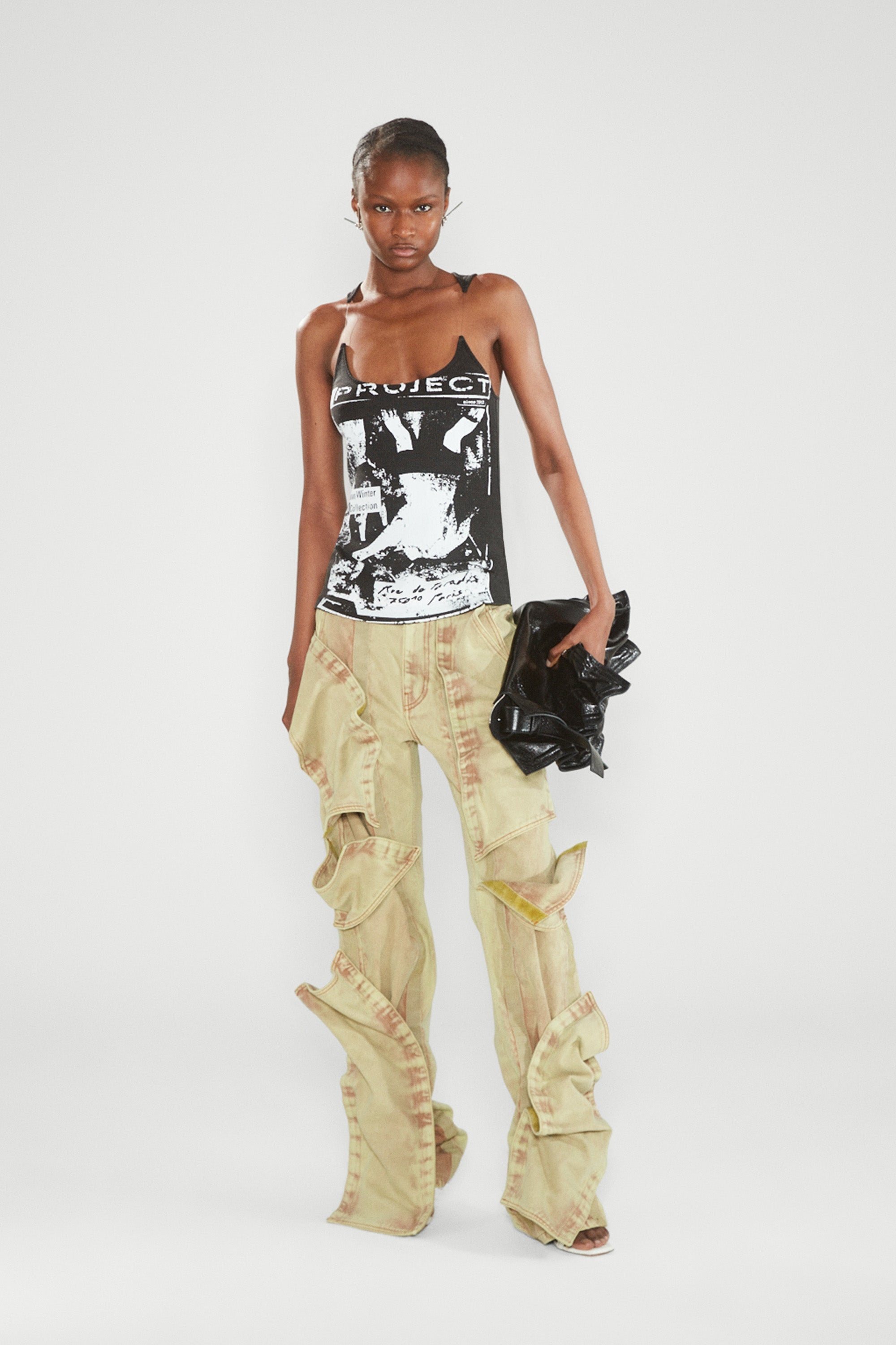Rock Band Print Invisible Strap Tank Top - 2