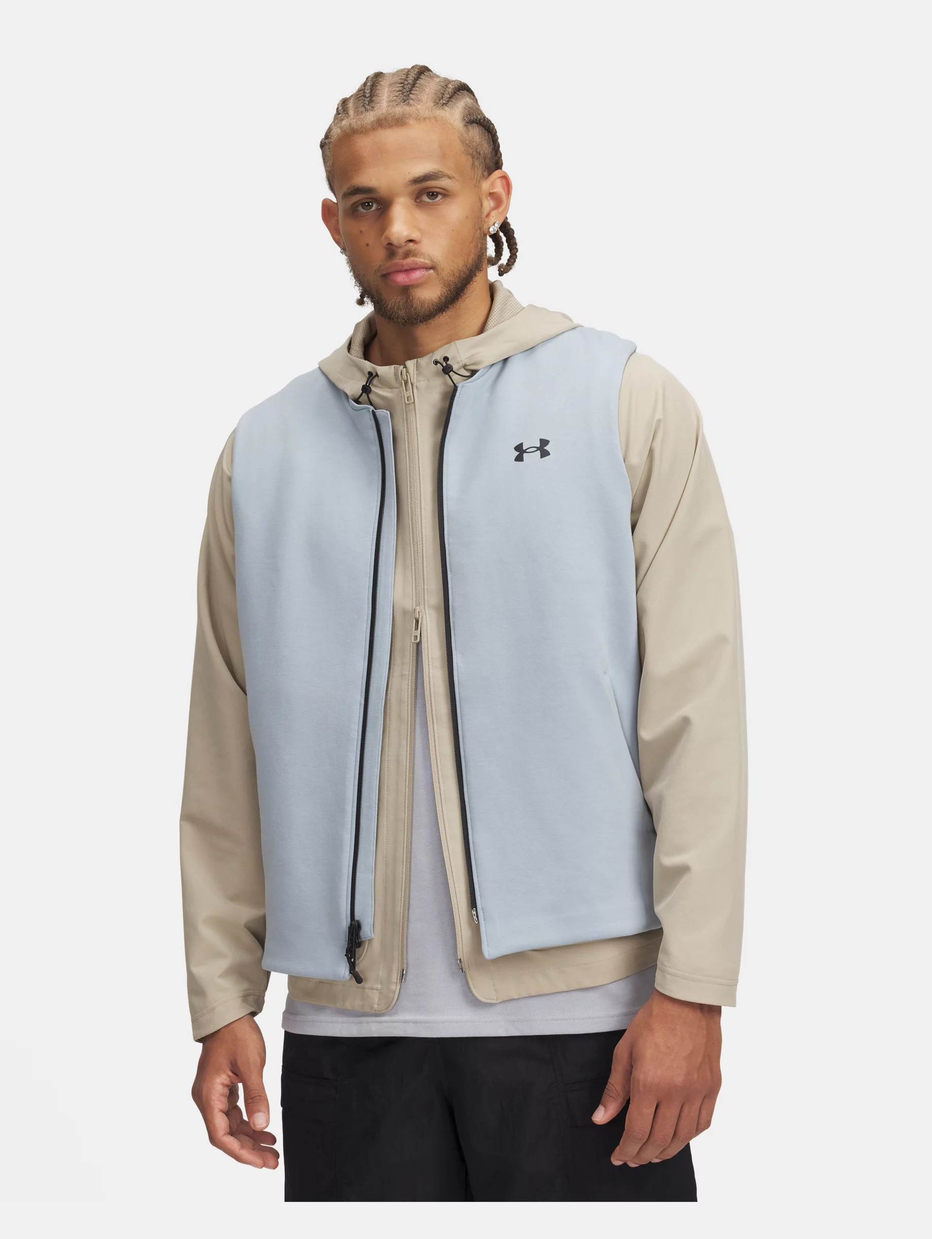 Men's UA Unstoppable Fleece Grid Vest - 1