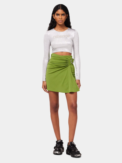 Paco Rabanne GREEN DRAPÉ SKIRT WITH PIERCING DETAIL outlook