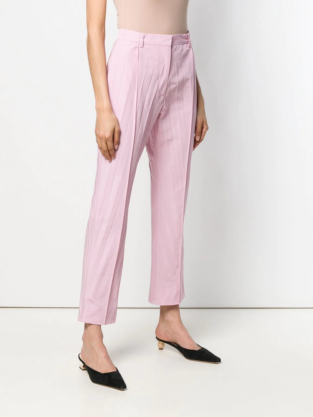 pleated cropped trousers - 3