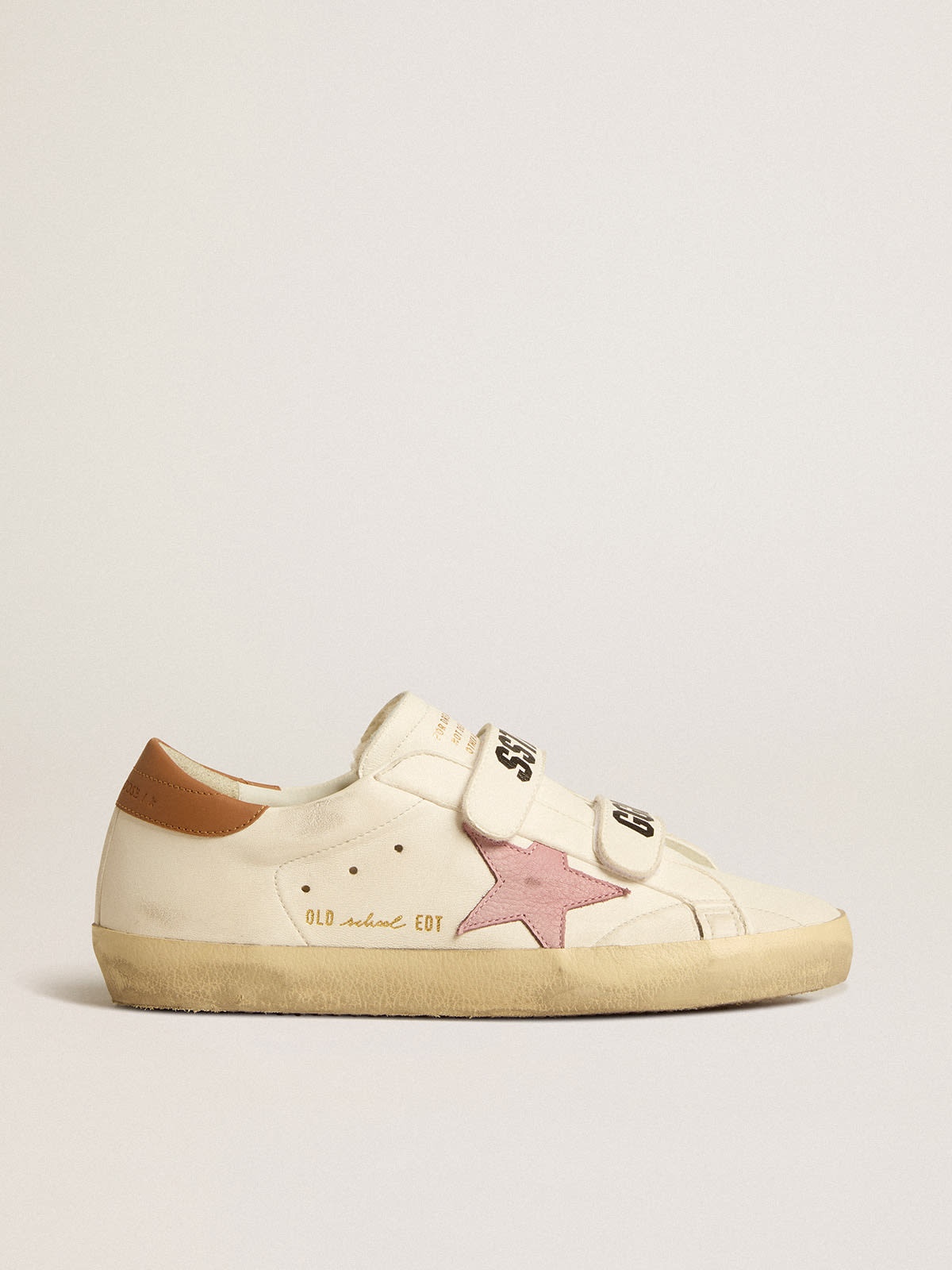 Old School in nappa leather with pink leather star and beige shearling lining - 1