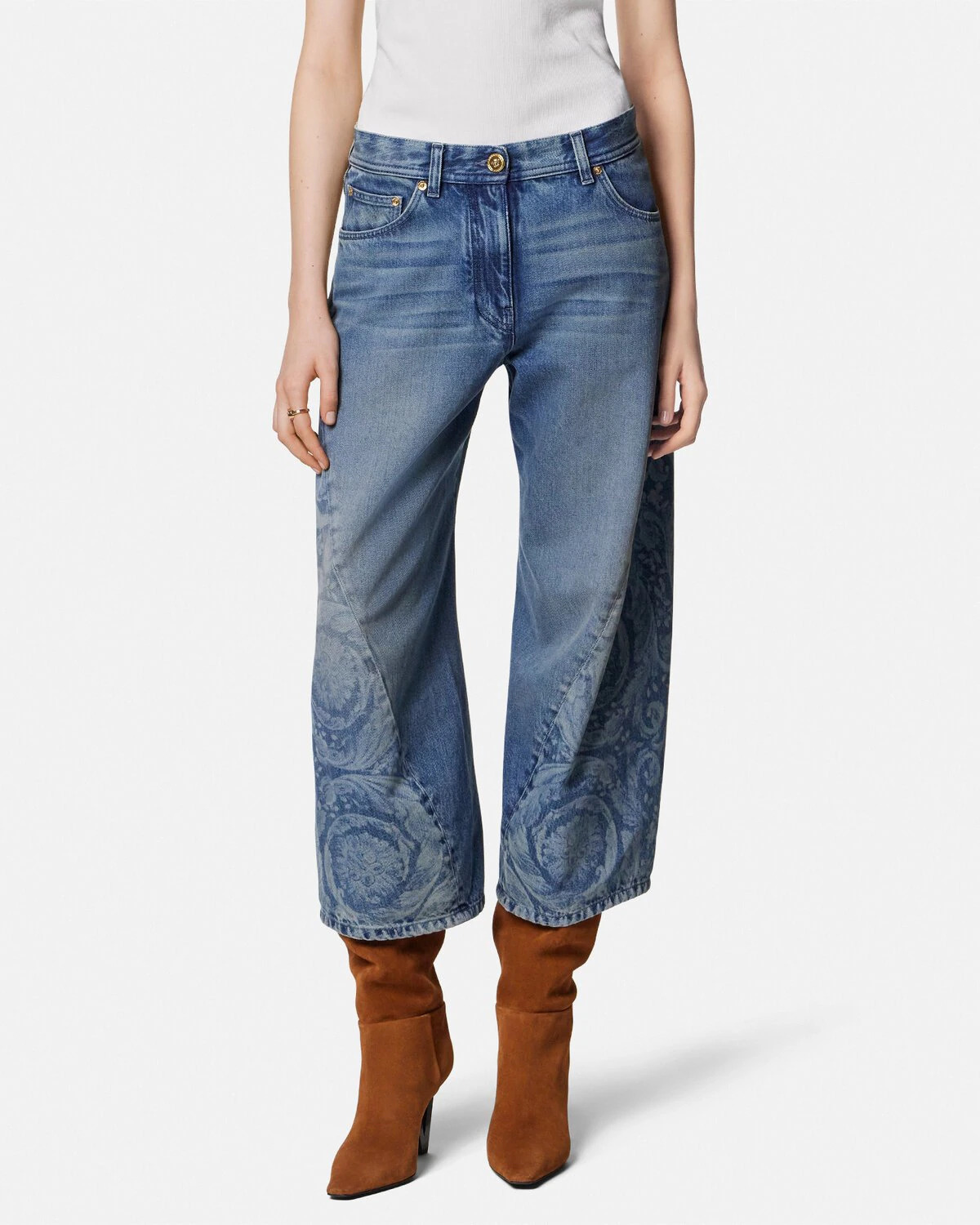 Barocco Crop Twisted Jeans - 4