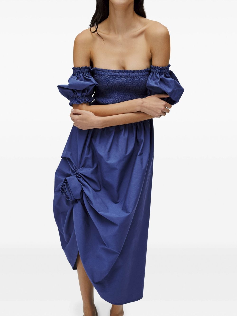 Belle off-shoulder smocked dress - 4