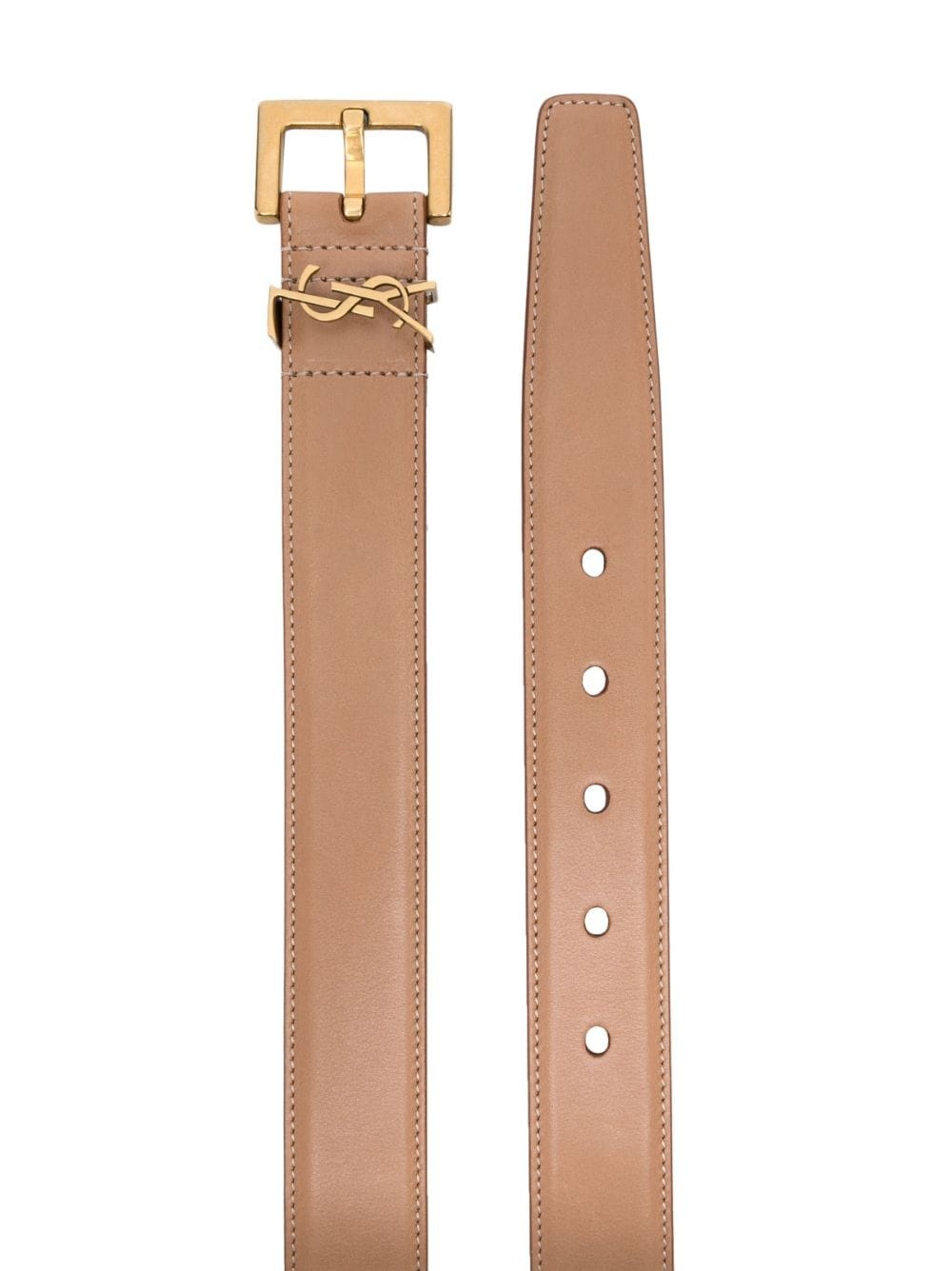 logo-plaque leather belt - 2