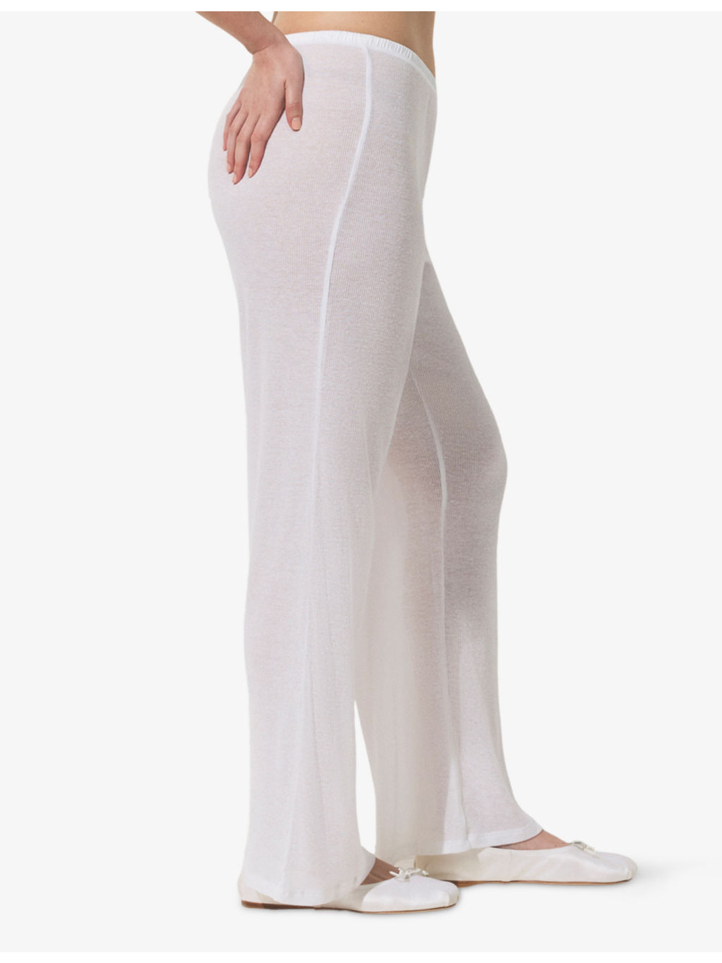 Sheer Cotton Straight-Leg Mid-Rise Woven Jogging Bottoms - 3