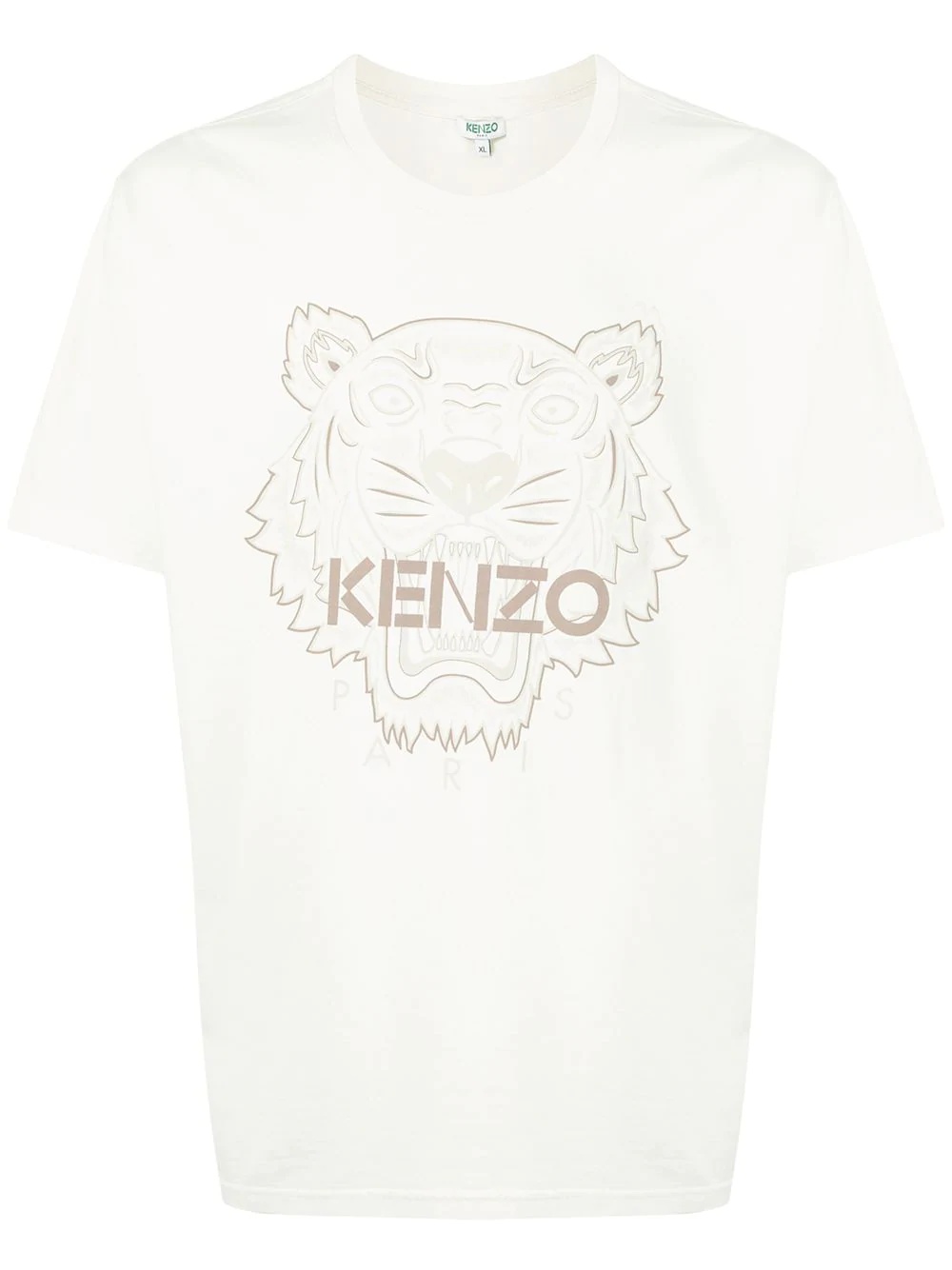 cotton tiger print logo T-shirt - 1