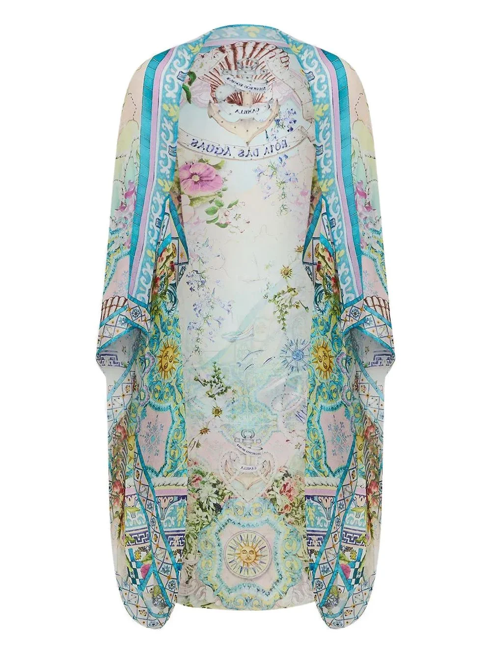 floral-pattern crystal-embellishment beachwear - 1