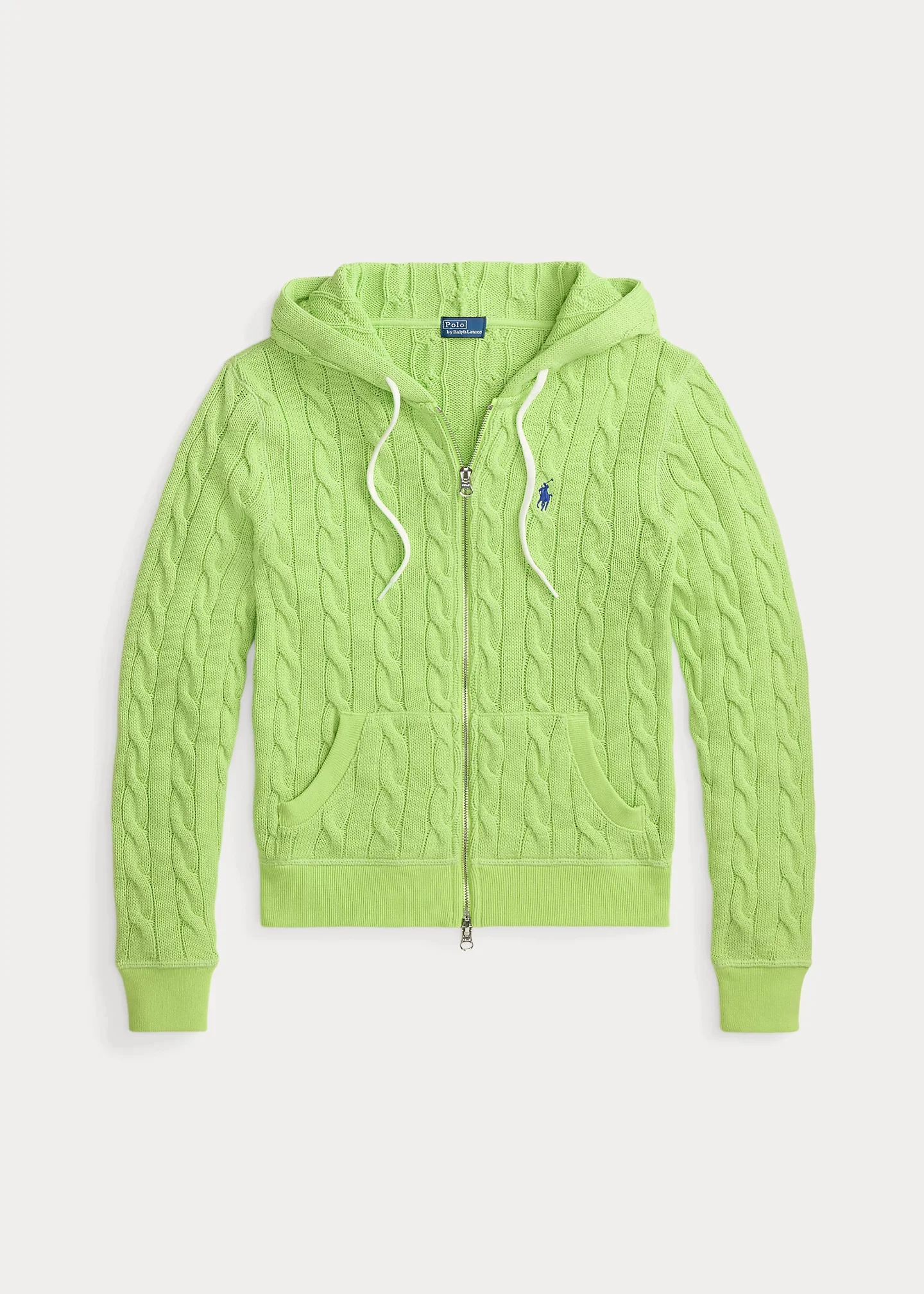 Cable-Knit Cotton Full-Zip Hoodie - 1