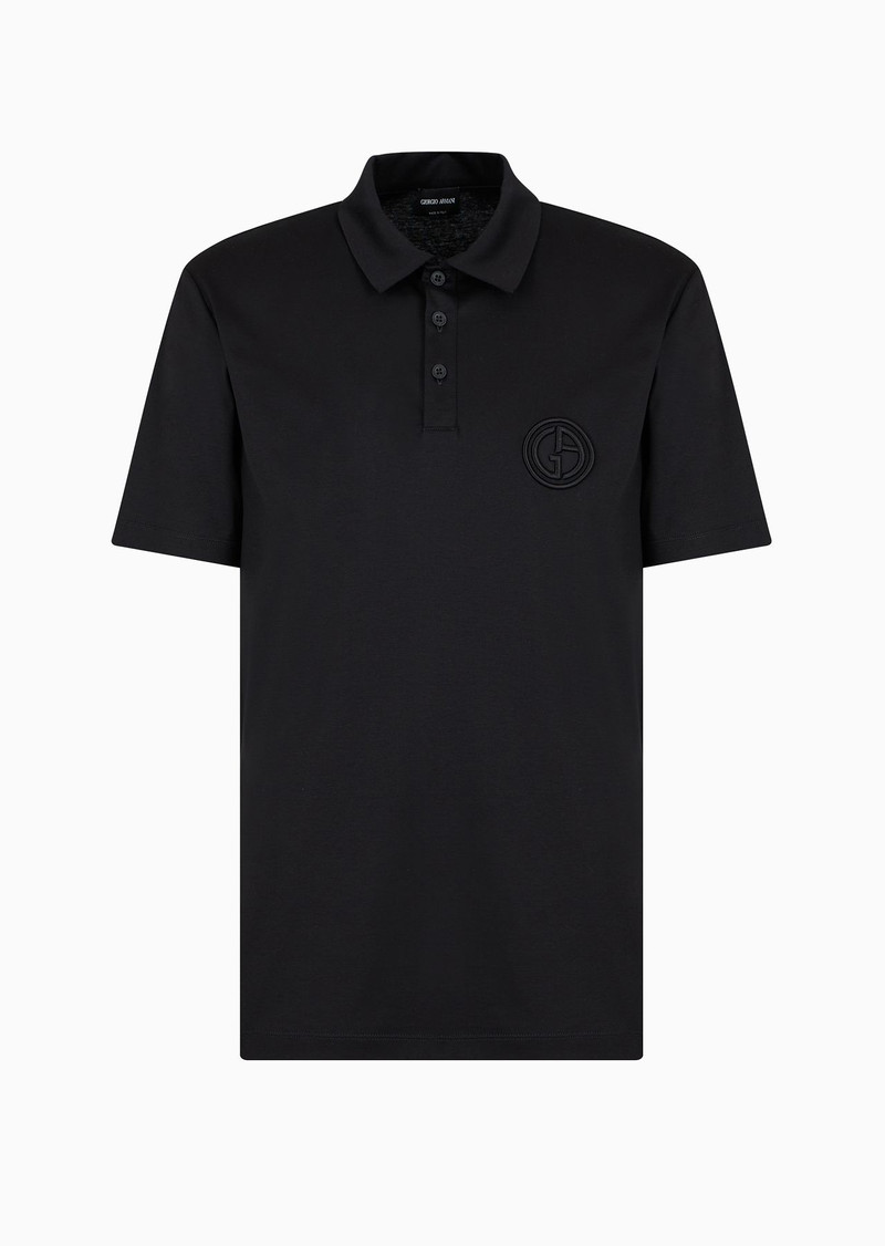 Short-sleeved polo shirt in cotton interlock 1