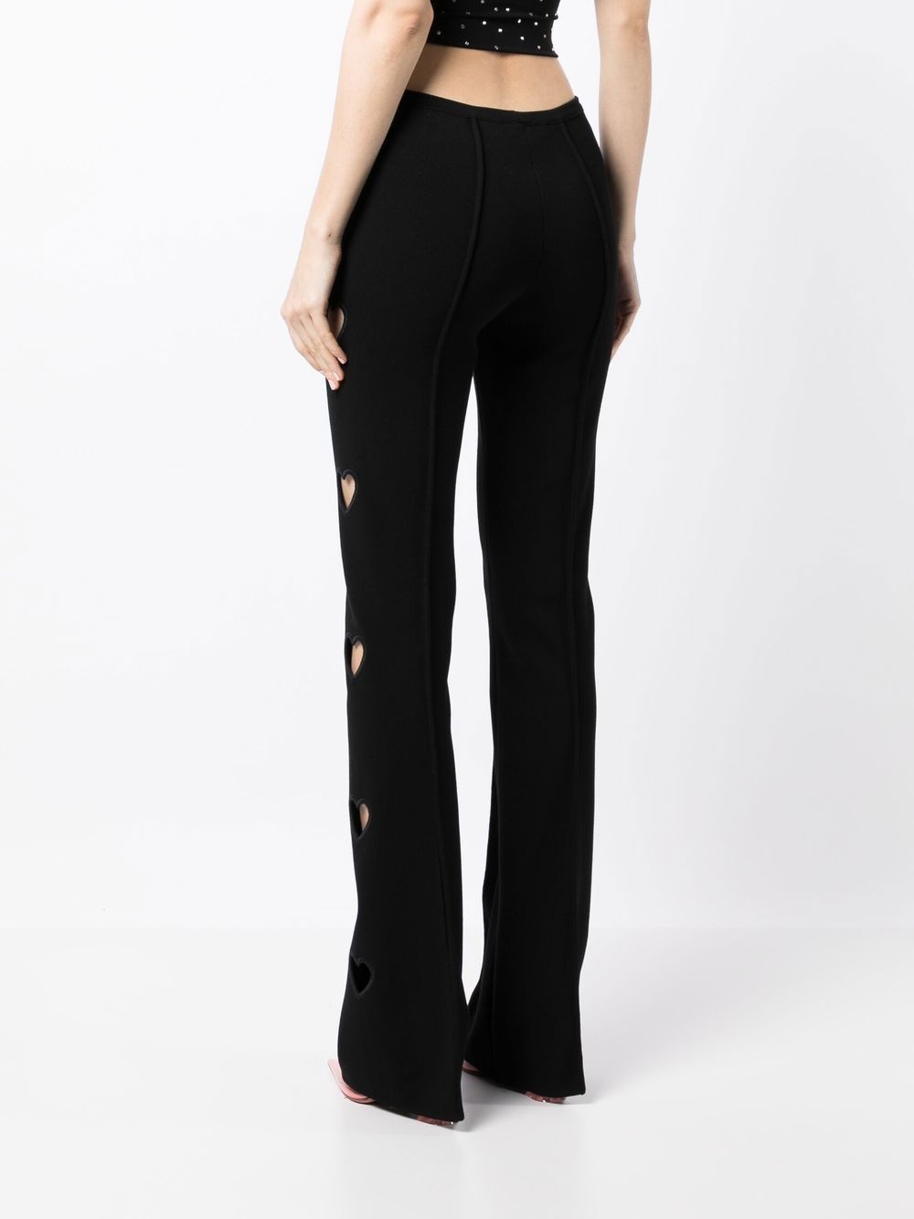 cut-out detail flared trousers - 4