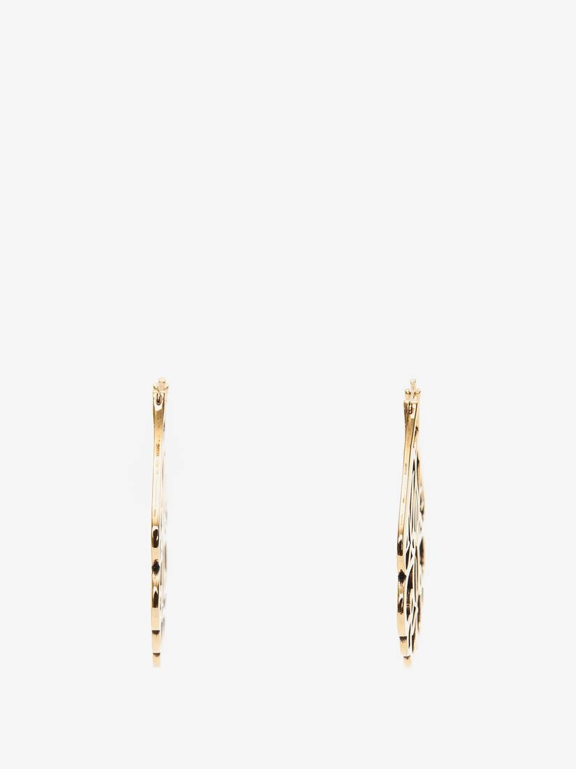 Seal Cut-out Earrings in Antique Gold 2