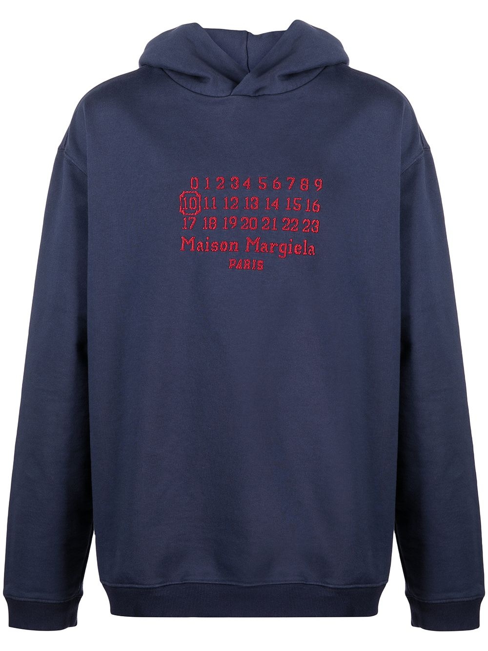 embroidered-logo long-sleeve hoodie - 1