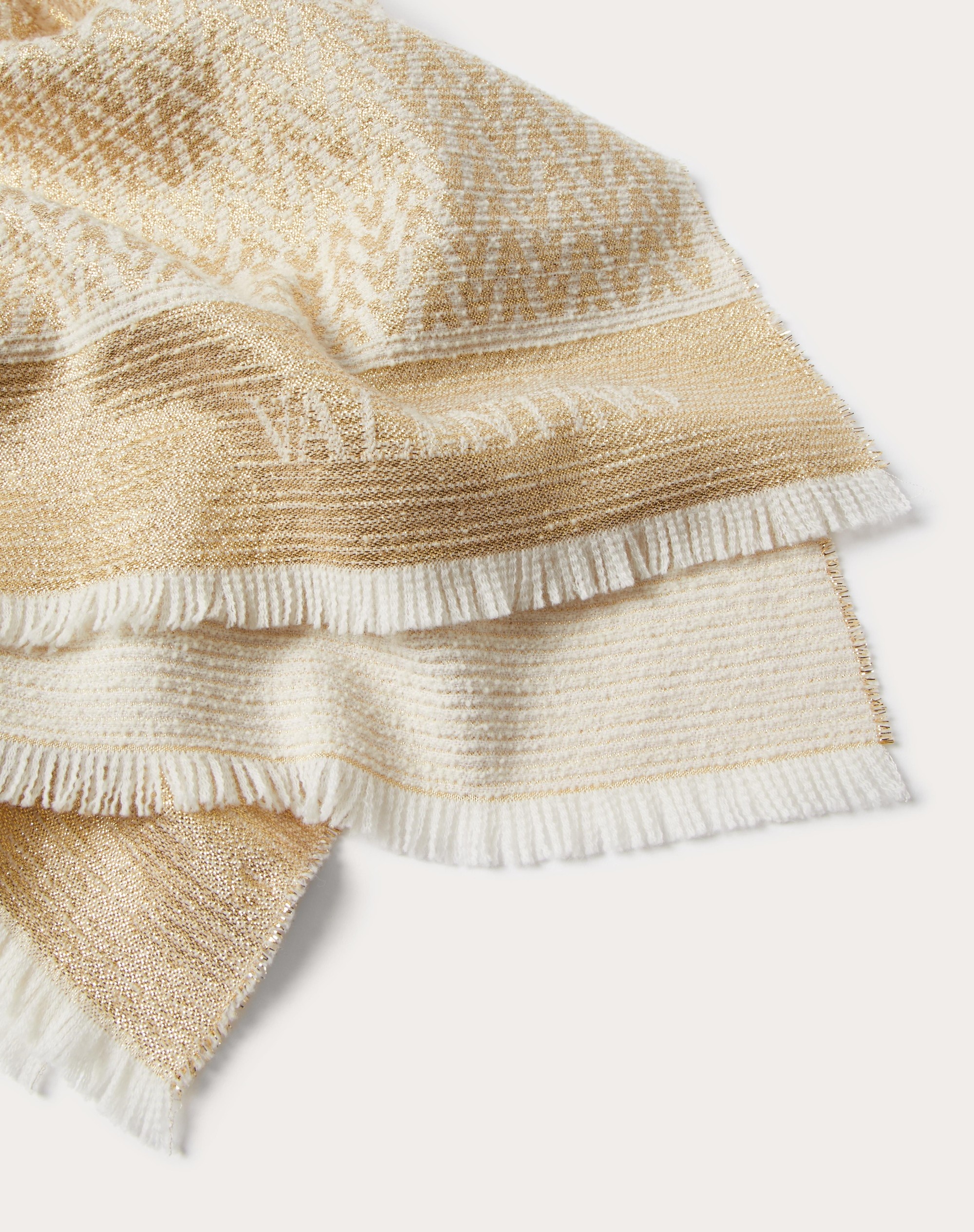 OPTICAL VALENTINO WOOL AND LUREX BLEND STOLE - 2