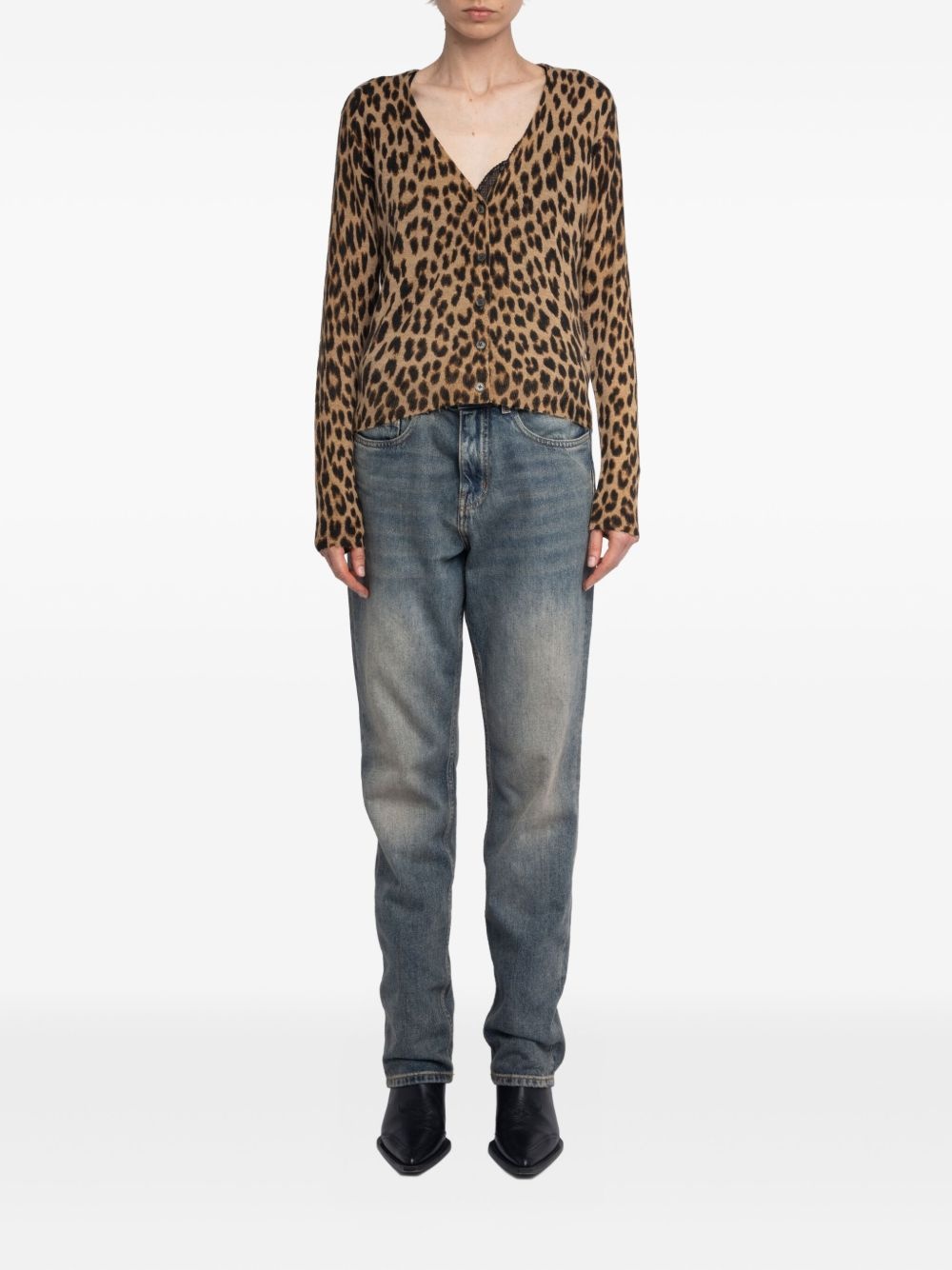 Manala leopard-print button cardigan - 2